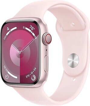 Фото Apple Watch Series 9 GPS + Cellular 45mm Pink Aluminum Case with Light Pink Sport Band (MRMK3)