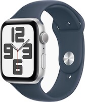 Фото Apple Watch SE GPS 44mm Silver Aluminum Case with Storm Blue Sport Band (MREE3)