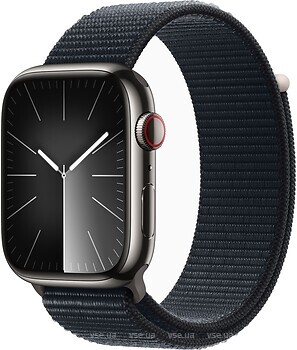 Фото Apple Watch Series 9 GPS + Cellular 45mm Graphite Stainless Steel Case with Midnight Sport Loop (MRQN3, MT593)