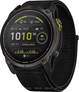 Фото Garmin Enduro 3 Carbon Gray DLC Titanium with Black UltraFit Nylon Strap (010-02751-00)