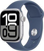 Фото Apple Watch Series 10 GPS + Cellular 42mm Silver Aluminum Case with Denim Sport Band (MWX43)