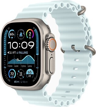 Фото Apple Watch Ultra 2 GPS + Cellular 49mm Natural Titanium Case with Ice Blue Ocean Band (MYT03+MXTF3)