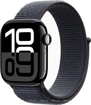 Фото Apple Watch Series 10 GPS 42mm Jet Black Aluminum Case with Ink Sport Loop (MWWG3)