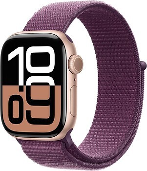 Фото Apple Watch Series 10 GPS 42mm Rose Gold Aluminum Case with Plum Sport Loop (MWXC3)