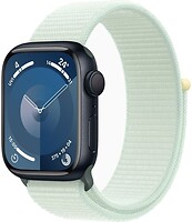 Фото Apple Watch Series 9 GPS 45mm Midnight Aluminum Case with Soft Mint Sport Loop (MW4Q3,MR9Q3)