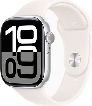 Фото Apple Watch Series 10 GPS 46mm Silver Aluminum Case with Light Blush Sport Band (MWX03+MXM93)