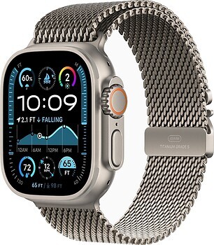 Фото Apple Watch Ultra 2 GPS 49mm Natural Titanium Case with Natural Titanium Milanese Loop (MX5R3UL/A)