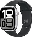 Фото Apple Watch Series 10 GPS 46mm Silver Aluminum Case with Black Sport Band (MWX03,MXM23)