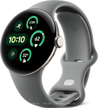 Фото Google Pixel Watch 3 45mm Champagne Gold Aluminum Case / Hazel Active Band