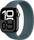 Фото Apple Watch Series 10 GPS + Cellular 46mm Jet Black Aluminum Case with Lake Green Solo Loop (MWX13,MY923)