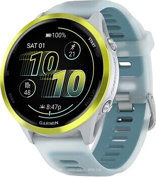Фото Garmin Forerunner 570 47mm Amp Yellow Aluminum with Translucent Whitestone/Turquoise Band (010-02971-01)