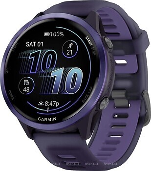 Фото Garmin Forerunner 570 47mm Indigo Aluminum with Translucent Imperial Purple/Indigo Band (010-02971-02)