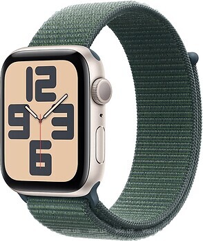 Фото Apple Watch SE GPS + Cellular 44mm Starlight Aluminium Case with Lake Green Sport Loop (MXGV3QH/A)