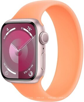 Фото Apple Watch Series 9 GPS 41mm Pink Aluminium Case with Orange Sorbet Solo Loop (MR9N3,MTAX3)