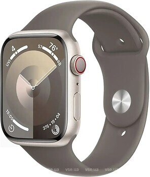 Фото Apple Watch Series 9 GPS + Cellular 45mm Starlight Aluminium Case with Clay Sport Band (MRQG3)