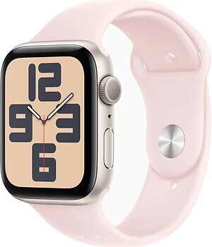 Фото Apple Watch SE 2 GPS 44mm Starlight Aluminum Case with Light Pink Sport Band (MRTW3,MT3V3)