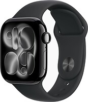 Фото Apple Watch Series 11 GPS 42mm Jet Black Aluminum Case with Black Sport Band (MEQU4)