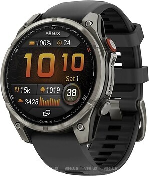 Фото Garmin Fenix 8 Pro Amoled Sapphire 47mm Titanium with Graphite/Black Silicone Band (010-03198-10)