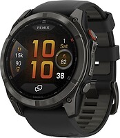 Фото Garmin Fenix 8 Pro Amoled Sapphire 51mm Carbon Gray DLC Titanium with Black/Pebble Gray Silicone Band (010-03199-00)