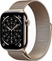 Фото Apple Watch Series 11 GPS + Cellular 46mm Gold Titanium Case with Gold Milanese Loop (MFD84RK/A)