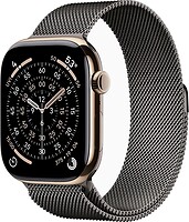 Фото Apple Watch Series 11 GPS + Cellular 46mm Gold Titanium Case with Slate Milanese Loop (MFC34+MGJ74)