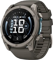 Фото Garmin Fenix 9 51mm Titanium with Pebble Gray Silicone Band (010-04763-00/01)
