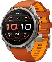 Фото Garmin Fenix 9 Pro 47mm Titanium with Autumn Orange/Spark Orange Silicone Band (010-04336-05/06)