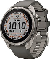 Фото Garmin Fenix 9 Pro inReach Solar 51mm Titanium with Pebble Gray/Silver Silicone Band (010-04339-00/01)