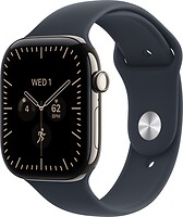 Фото Apple Watch Series 12 GPS + Cellular 42mm Natural Titanium Case with Navy Blue Sport Band (MJGG4)
