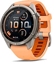 Фото Garmin Fenix 9 Pro inReach 43mm Titanium with Shell Pink/Autumn Orange Silicone Band (010-04335-00/01)