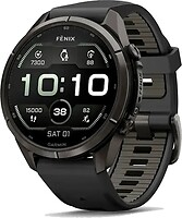 Фото Garmin Fenix 9 Pro 43mm Carbon Gray DLC Titanium with Black/Pebble Gray Silicone Band (010-04335-15/16)