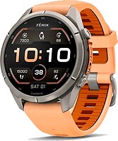 Фото Garmin Fenix 9 Pro 43mm Titanium with Shell Pink/Autumn Orange Silicone Band (010-04335-05/06)