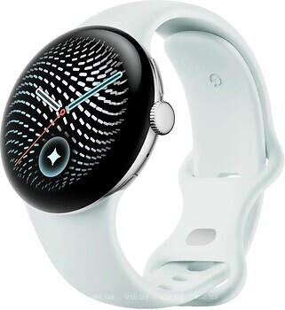 Фото Google Pixel Watch 5 45mm Polished Silver Aluminum Case / Fog Active Band