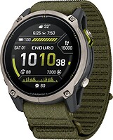 Фото Garmin Enduro 4 Carbon Grey DLC Titanium with Dark Olive ComfortFit Fabric Band (010-04799-00/01)