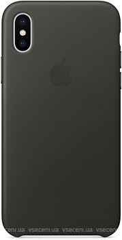 Фото Apple iPhone X Leather Case Charcoal Gray (MQTF2)