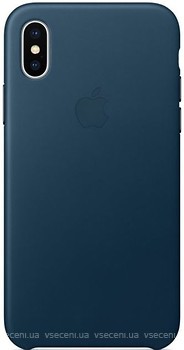Фото Apple iPhone X Leather Case Cosmos Blue (MQTH2)