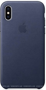 Фото Apple iPhone X Leather Case Midnight Blue (MQTC2)