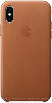 Фото Apple iPhone X Leather Case Saddle Brown (MQTA2)