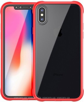 Фото iPaky 360 TPU Border+Transparent PC back Apple iPhone X Red