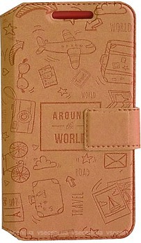 Фото Florence Чехол-книжка универсальная Around The World 4.5-4.7 Brown (FLUNATW4547BR)