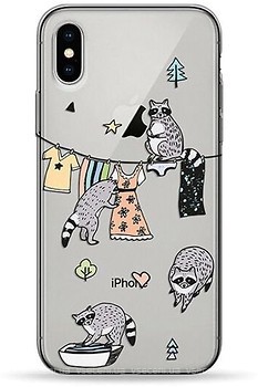 Фото Pump Transperency Case for Apple iPhone X/Xs Raccoon Family (PMTRX/XS-1/29)