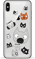 Фото Pump Transperency Case for Apple iPhone Xs Max Cats Faces (PMTRXSMAX-1/87)