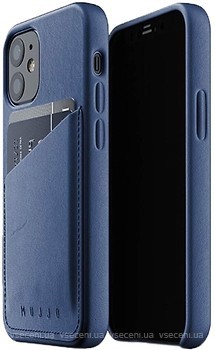 Фото Mujjo Full Leather Wallet чохол на Apple iPhone 12 Mini Monaco Blue (MUJJO-CL-014-BL)