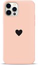 Фото Pump Silicone Minimalistic Case for Apple iPhone 12/12 Pro Black Heart in Pink (PMSLMN12(6.1)-6/259)