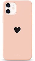 Фото Pump Silicone Minimalistic Case for Apple iPhone 12 Mini Black Heart in Pink (PMSLMN12(5.4)-6/259)