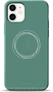 Фото Pump Silicone Minimalistic Case for Apple iPhone 12 Mini Circles on Green (PMSLMN12(5.4)-6/1731)