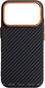 Фото ArmorStandart LikeCarbon2 SE MagCase for Apple iPhone 17 Pro Max Black Orange (ARM89162)