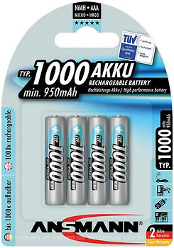 Фото Ansmann AAA 1000mAh NiMh 4 шт (5030882)