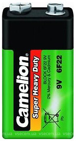 Фото Camelion 6F22 Alkaline 1 шт Super Heavy Duty Bulk (6F22-SP1G)