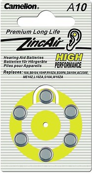 Фото Camelion ZA10 1.4B Zinc Air 6 шт (A10-BP6)